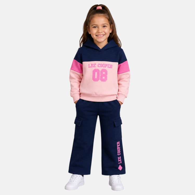 Picture of LC12456 GIRLS TWO PIECE LEE COOPER FLEECY HOODIE TRACKSUIT